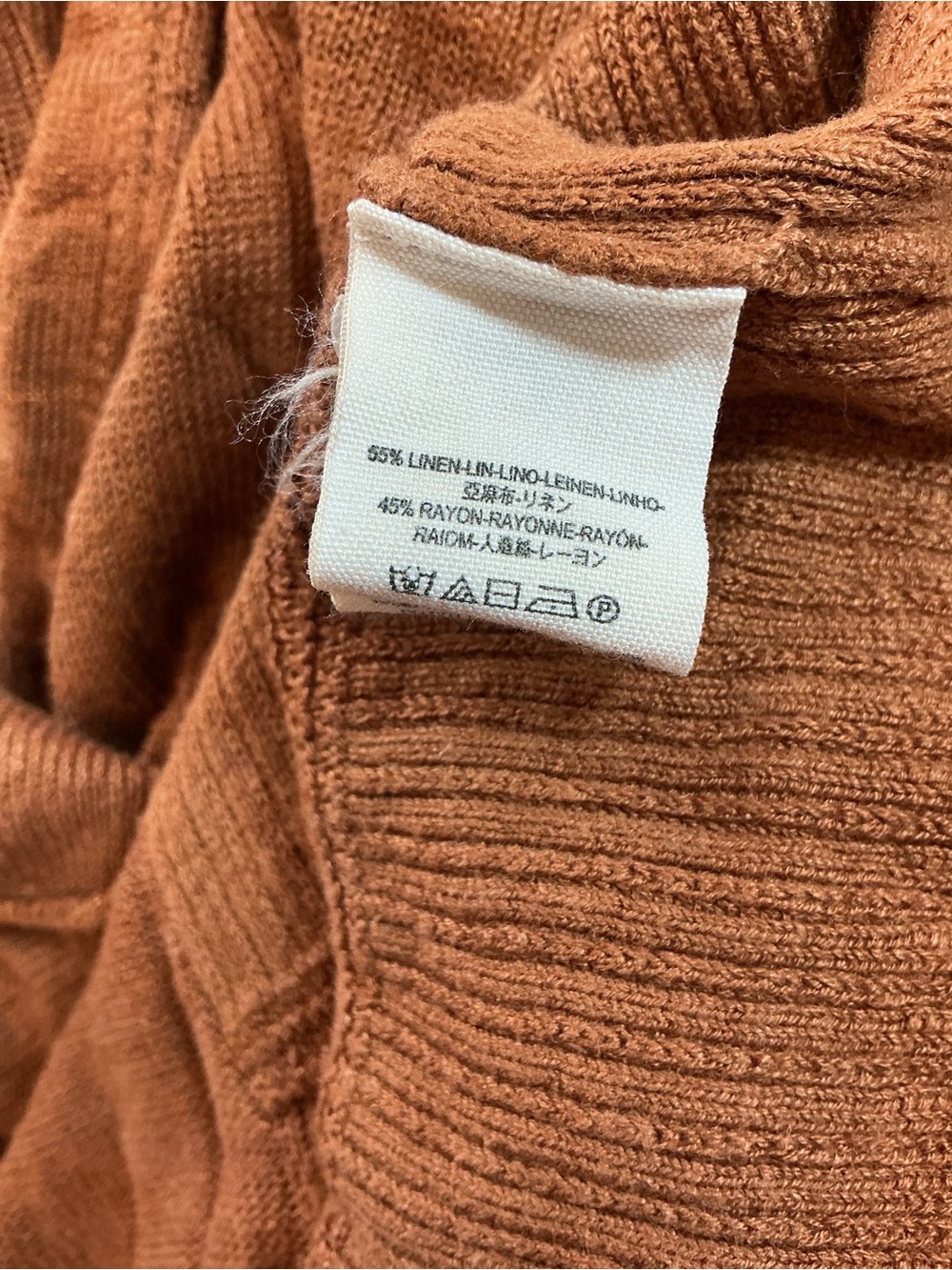 Free People Oversized Rust Orange Button-Front Cardigan Size XS - Picture 3 of 4